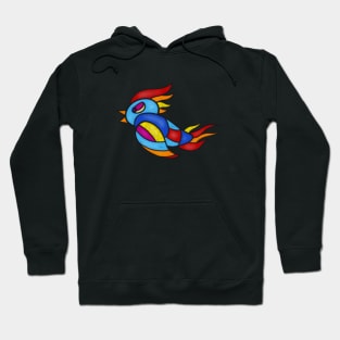 Stained Glass Bird Illustration Birder Hoodie